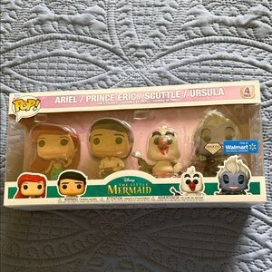 Funko Pop! Ariel, Prince Eric, Scuttle, Ursula Set
